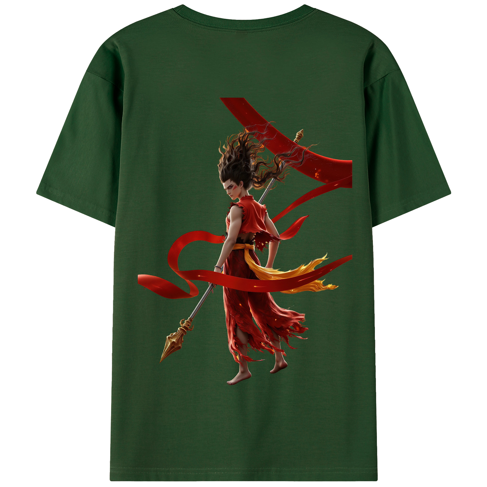 （画像用） Ne Zha 2 ナタ 魔童の大暴れ 綿100％半袖Tシャツ（背面プリント）